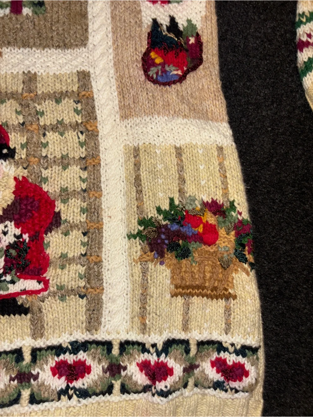 Vintage 90s Y2K Studio Works Ugly Christmas Sweater Petite Medium Patchwork